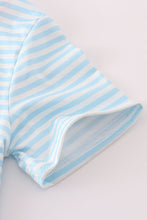 Blue stripe go fishing applique set - ARIA KIDS