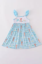 Blue marine creature embroidery dress - ARIA KIDS