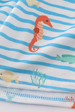 Blue marine creature embroidery dress - ARIA KIDS