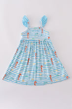 Blue marine creature embroidery dress - ARIA KIDS