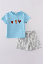 Blue farm chicken embroidery set - ARIA KIDS