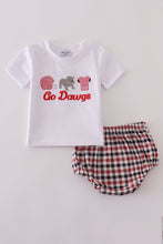 White Georgia go dawgs embroidery bloomer set - ARIA KIDS