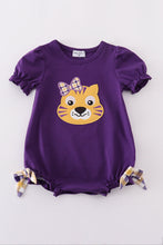Purple gold LSU applique bubble - ARIA KIDS
