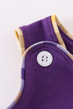 Purple gold LSU applique bubble - ARIA KIDS