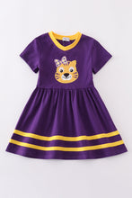 Purple gold LSU applique dress - ARIA KIDS