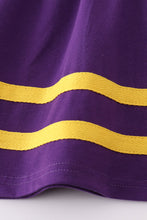Purple gold LSU applique dress - ARIA KIDS