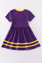Purple gold LSU applique dress - ARIA KIDS