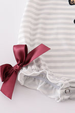 Maroon Mississippi applique stripe bubble - ARIA KIDS