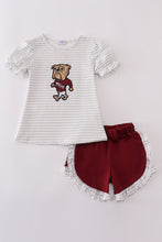 Maroon Mississippi applique stripe set - ARIA KIDS
