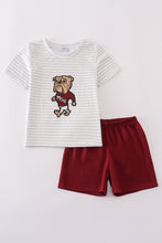 Maroon Mississippi applique stripe set - ARIA KIDS