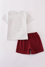 Maroon Mississippi applique stripe set - ARIA KIDS