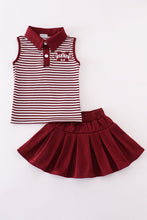 Maroon Mississippi embroidery tennis set - ARIA KIDS