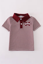 Maroon Mississippi embroidery button down shirt - ARIA KIDS