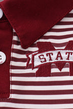 Maroon Mississippi embroidery button down shirt - ARIA KIDS