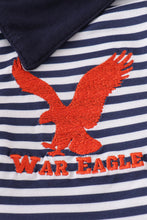 Navy Auburn war eagle embroidery button down shirt - ARIA KIDS