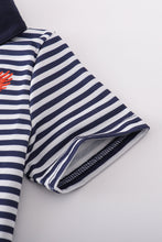 Navy Auburn war eagle embroidery button down shirt - ARIA KIDS