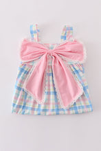 Pink plaid bow dress - ARIA KIDS