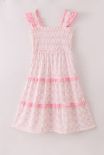 Pink bow smocked mom&me tiered dress - ARIA KIDS
