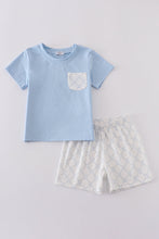 Blue classic lattice charm shorts set - ARIA KIDS