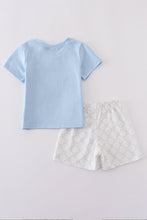 Blue classic lattice charm shorts set - ARIA KIDS
