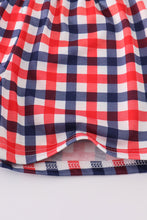 Blue puppy gingham applique shorts set - ARIA KIDS