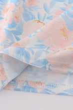 Blue bloom elegance smocked ruffle dress - ARIA KIDS