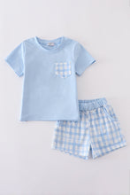 Blue gingham shorts set - ARIA KIDS