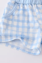 Blue gingham shorts set - ARIA KIDS