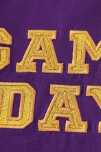 Purple gold LSU GAME DAY glitter shorts set - ARIA KIDS