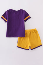 Purple gold LSU GAME DAY glitter shorts set - ARIA KIDS