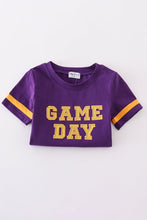 Purple gold LSU GAME DAY glitter shorts set - ARIA KIDS