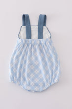 Blue flag embroidery plaid bubble - ARIA KIDS