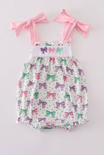 Pink bow embroidery print bubble - ARIA KIDS