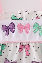 Pink bow embroidery print bubble - ARIA KIDS