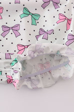 Pink bow embroidery print bubble - ARIA KIDS
