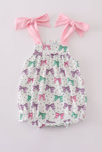 Pink bow embroidery print bubble - ARIA KIDS