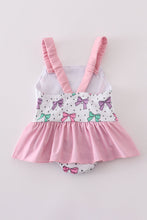 Pink bow embroidery one-piece swimsuit (UPF50+) - ARIA KIDS