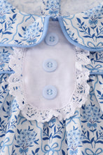 Blue toile garden bow dress - ARIA KIDS