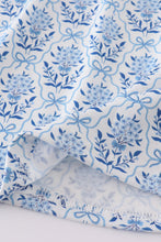 Blue toile garden bow dress - ARIA KIDS