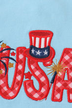 Blue USA flag embroidery shorts set - ARIA KIDS