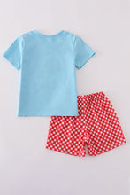 Blue USA flag embroidery shorts set - ARIA KIDS