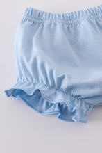 Blue farm applique plaid bloomer set - ARIA KIDS