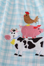 Blue farm applique ruffle shorts set - ARIA KIDS