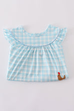 Blue farm applique ruffle shorts set - ARIA KIDS