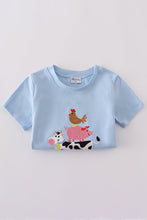Blue farm applique shorts set - ARIA KIDS