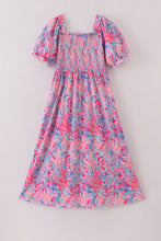 Pink coral reef smocked ruffle dress - ARIA KIDS