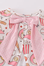 Pink baseball print gingham bloomer set - ARIA KIDS