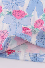 Blue floral bow print bloomer set - ARIA KIDS