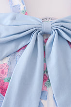 Blue floral bow print dress - ARIA KIDS