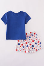 Blue puppy star embroidery shorts set - ARIA KIDS